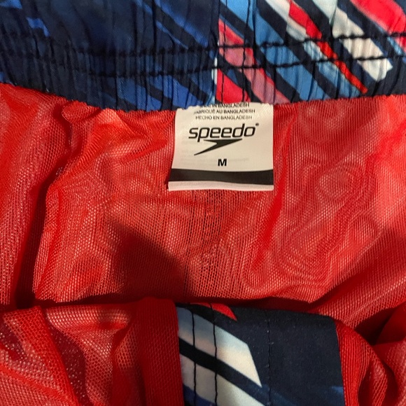 Speedo Men's Athletic Shorts with Blue and Red Star Design size medium - Picture 3 of 4